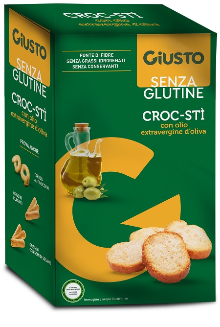 GIUSTO SENZA GLUTINE CROC-STI' CON OLIO EXTRAVERGINE D'OLIVA 100 G - Farmapre