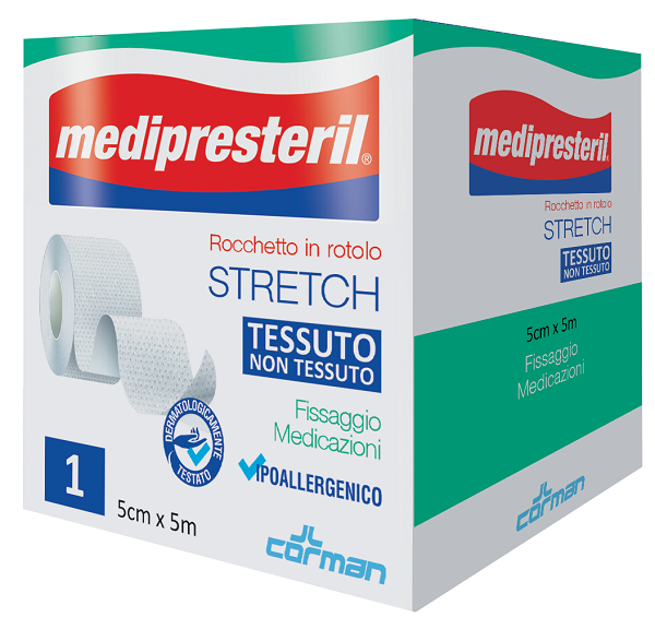 MEDIPRESTERIL ROCCHETTO ROTOLO STRETCH TESSUTO NON TESSUTO 5 CM X 500 CM - Farmapre