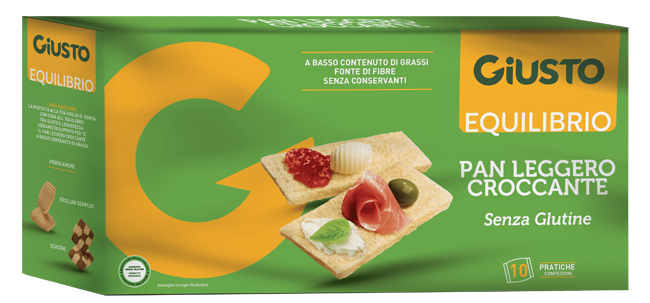 GIUSTO EQUILIBRIO SENZA GLUTINE PAN LEGGERO CROCCANTE 250 G - Farmapre