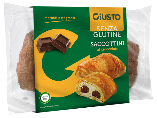 GIUSTO SENZA GLUTINE SACCOTTINI CIOCCOLATO 4 PEZZI DA 80 G - Farmapre