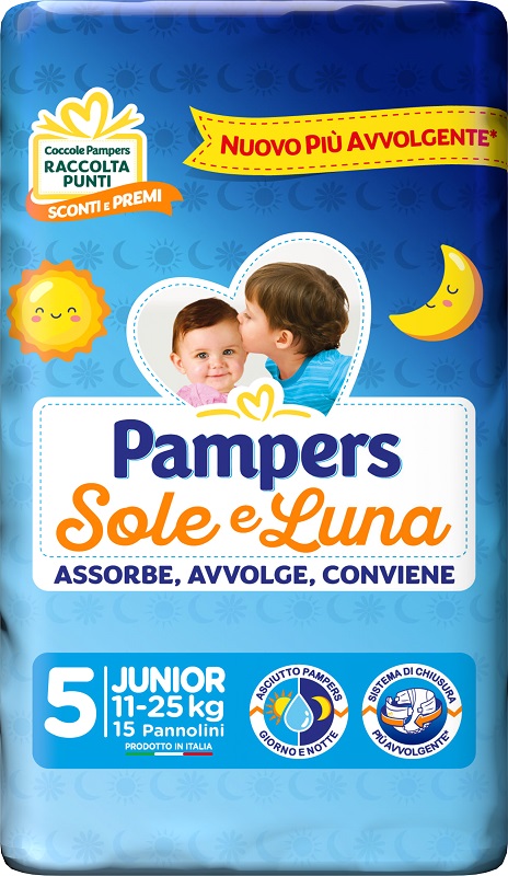 PAMPERS SOLE&LUNA JUNIOR 15 PEZZI - Farmapre