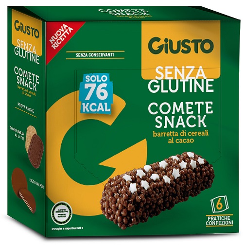 GIUSTO SENZA GLUTINE COMETE SNACK 6 CONFEZIONI DA 20 G - Farmapre