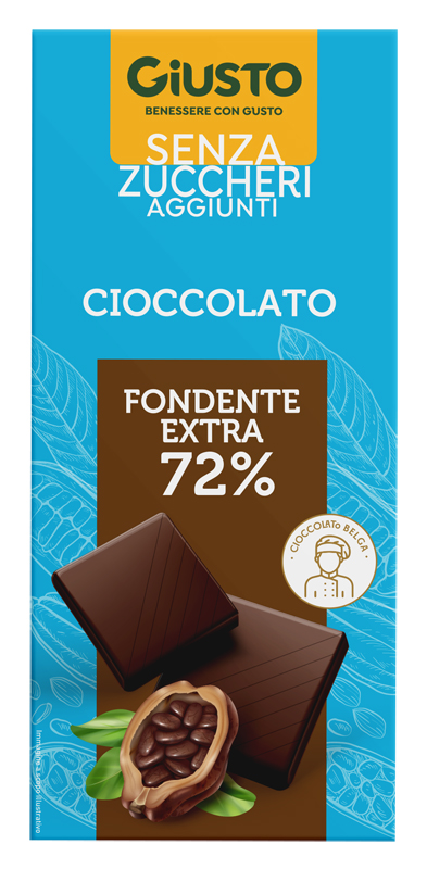 GIUSTO SENZA ZUCCHERO TAVOLETTA EXTRA FONDENTE 85 G - Farmapre