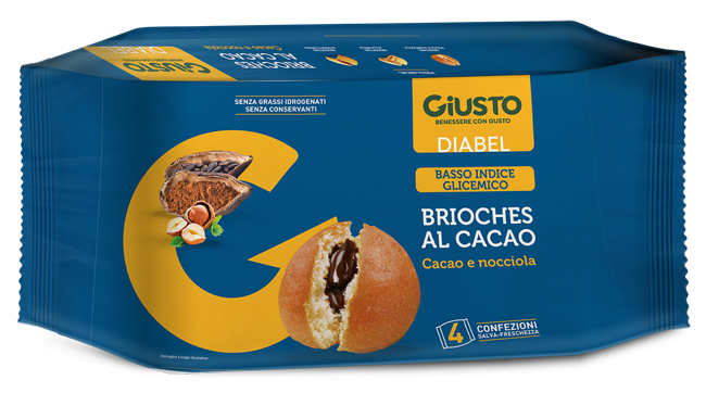 GIUSTO DIABEL BRIOCHE CACAO 4 PEZZI DA 45 G - Farmapre