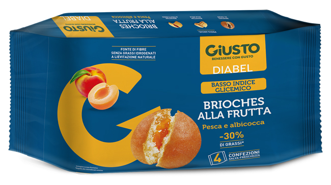 GIUSTO DIABEL BRIOCHE FRUTTA 4 PEZZI DA 45 G - Farmapre
