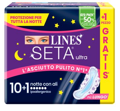 LINES SETA ULTRA ASSORBENTI NOTTE CP 10+1 PEZZI - Farmapre