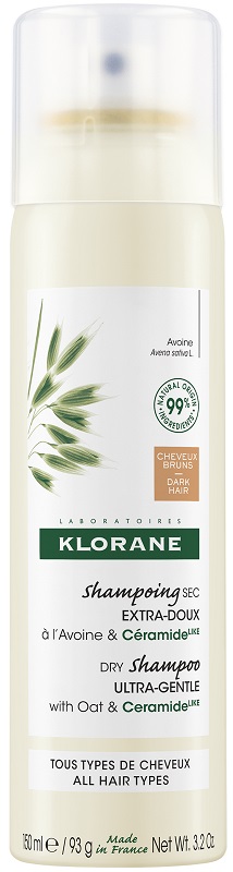 KLORANE SHAMPOO SECCO EXTRA DELICATO AVENA&CERAMIDE CAPELLI SCURI 150 ML - Farmapre
