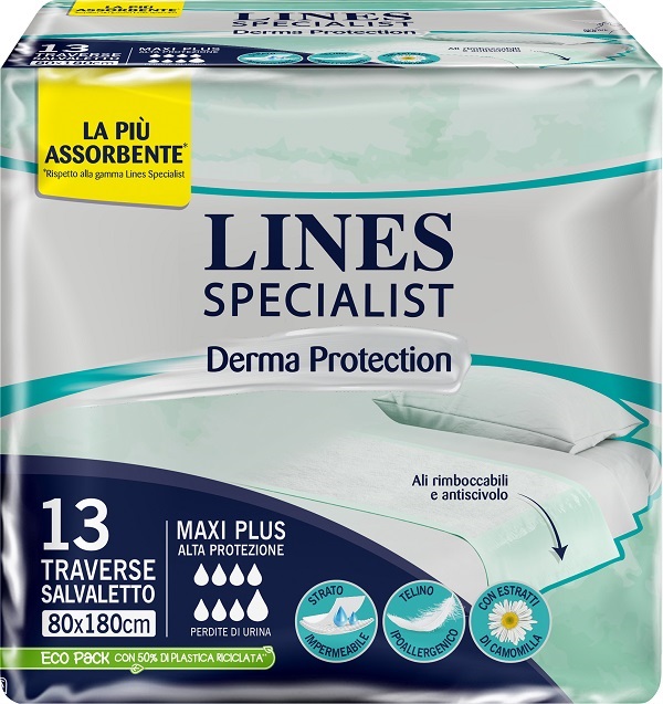 TRAVERSA PER INCONTINENZA LINES SPECIALIST DERM AP 80X180 13 PEZZI - Farmapre