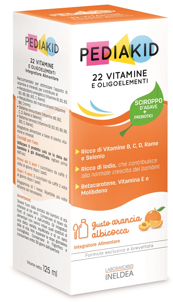 PEDIAKID 22 VITAMINE E OLIGOELEMENTI SCIROPPO 125 ML - Farmapre