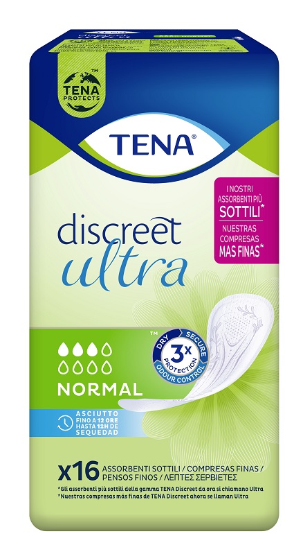 PANNOLONE SAGOMATO TENA DISCREET ULTRA NORMAL 16 PEZZI - Farmapre