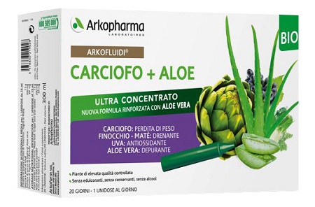 ARKOFLUIDI CARCIOFO+ALOE VERA 20 FLACONCINI 200 G - Farmapre