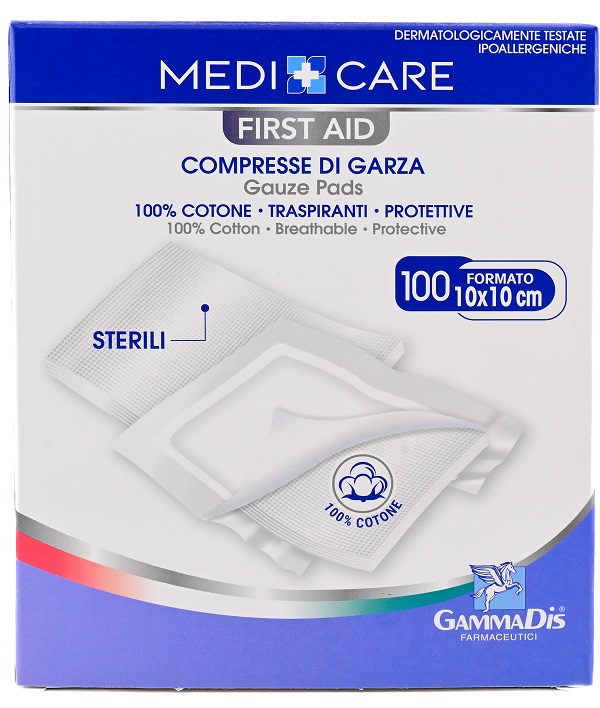 GARZA MEDICARE COTONE 10X10 CM 100 PEZZI - Farmapre