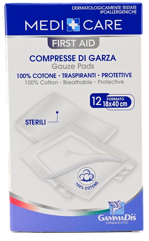 GARZA MEDICARE COTONE 18X40 CM 12 PEZZI - Farmapre