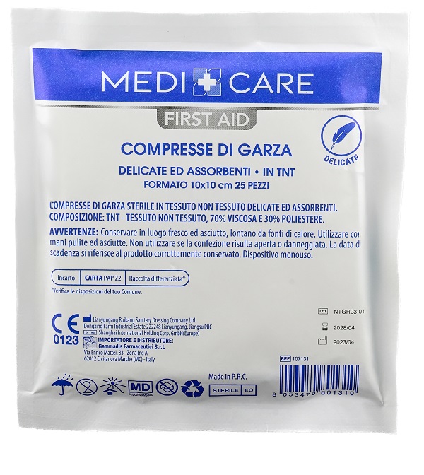 GARZA MEDICARE TNT 10X10 CM 25 PEZZI - Farmapre
