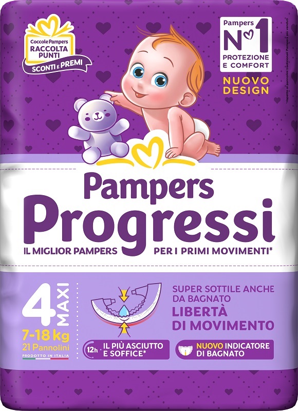 PAMPERS PROGRESSI MAXI 21 PEZZI - Farmapre
