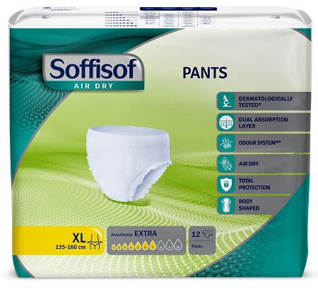 PANNOLONE SOFFISOF AIR DRY PANTS EXTRA EXTRA LARGE 12 PEZZI - Farmapre