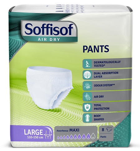 PANNOLONE SOFFISOF AIR DRY PANTS MAXI LARGE 8 PEZZI - Farmapre