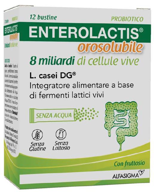 ENTEROLACTIS OROSOLUBILE 12 BUSTINE 8 MILIARDI DI CELLULE VIVE - Farmapre