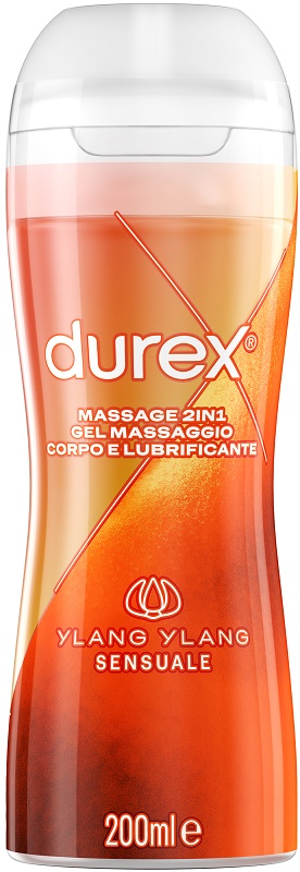 DUREX MASSAGE 2 IN 1 GEL MASSAGGIO CORPO E LUBRIFICANTE YLANG YLANG 200 ML - Farmapre