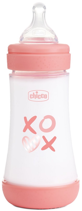 CHICCO BIBERON P5 240ML MED SILICONE GIRL - Farmapre