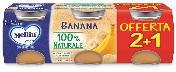 MELLIN OMOGENEIZZATO BANANA 3 PEZZI DA 100 G - Farmapre