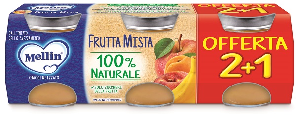 MELLIN OMOGENEIZZATO FRUTTA MISTA 3 PEZZI DA 100 G - Farmapre