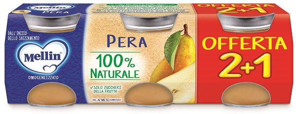 MELLIN OMOGENEIZZATO PERA 3 PEZZI DA 100 G - Farmapre