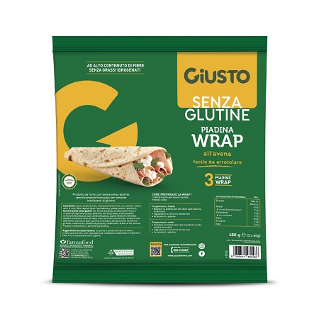 GIUSTO SENZA GLUTINE WRAP CON AVENA 3 PEZZI DA 60 G - Farmapre