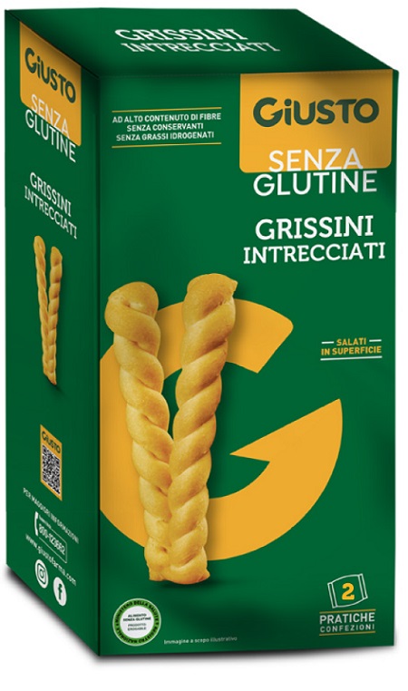 GIUSTO SENZA GLUTINE INTRECCIATI GRISSINI 150 G - Farmapre