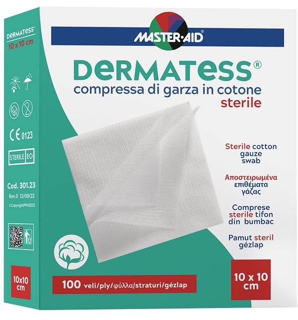 GARZA IDROFILA DERMATESS COTONE 10X10 100 VELI - Farmapre