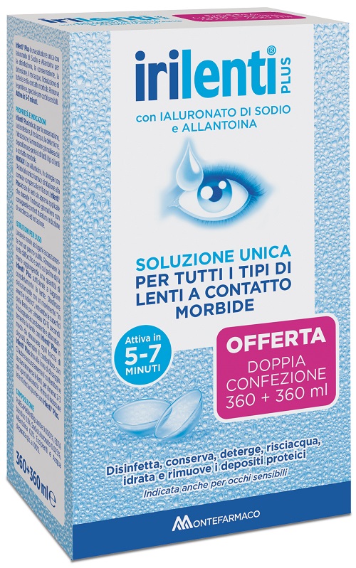 SOLUZIONE UNICA PER LENTI A CONTATTO IRILENTI 2 PEZZI DA 360 ML - Farmapre