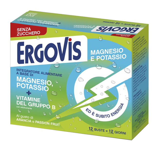 ERGOVIS MG+K VITAMINE B SENZA ZUCCHERO 12 BUSTINE - Farmapre
