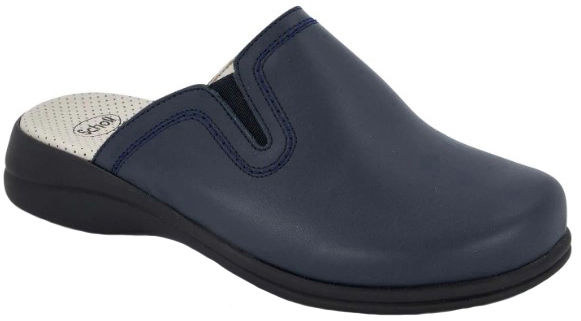 NEW TOFFEE LEATHER CIABATTA WOMAN NAVY BLUE 38 - Farmapre