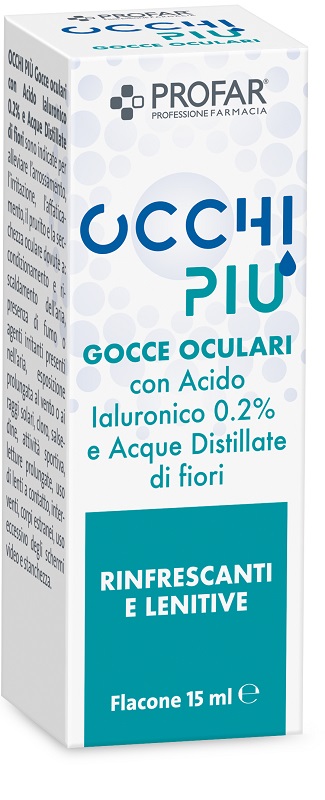 GOCCE OCULARI PROFAR OCCHIPIU' ACIDO IALURONICO 0,2% E ACQUE DISTILLATE DI FIORI 15 ML - Farmapre