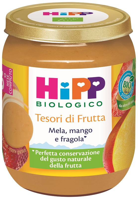 HIPP TESORI FRUTTA MELA MANGO FRAGOLA 160 G - Farmapre