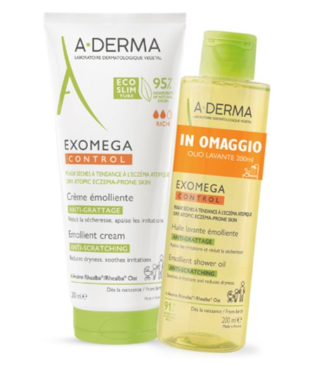 EXOMEGA CONTROL CREMA EMOLLLIENTE 200 ML + OLIO LAVANTE 200 ML - Farmapre