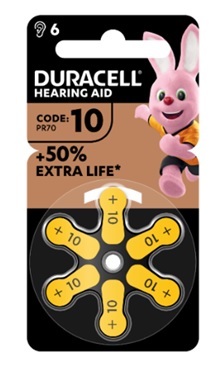 DURACELL EASY TAB 10 GIALLO BATTERIA PER APPARECCHIO ACUSTICO 6 PEZZI - Farmapre