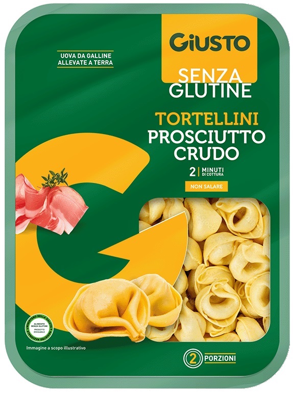 GIUSTO SENZA GLUTINE TORTELLINI PROSCIUTTO CRUDO 250 G - Farmapre