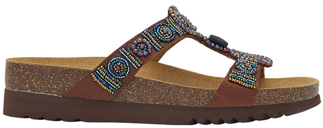 NEW BOGOTA' WEDGE SATIN+BEADS W BROWN 39 - Farmapre