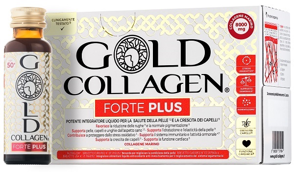 GOLD COLLAGEN FORTE PLUS 10 FLACONCINI DA 50 ML 8G COLLAGENE - Farmapre