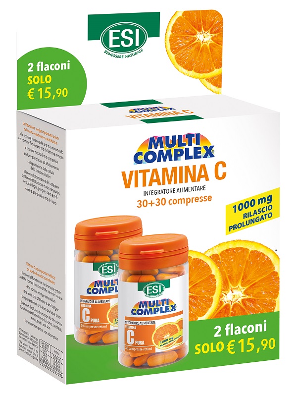 ESI VITAMINA C 1000MG RILASCIO PROLUNGATO 30+30 COMPRESSE SENZA GLUTINE - Farmapre