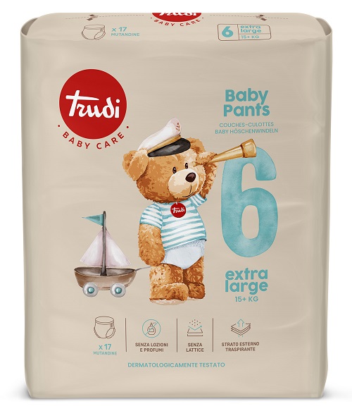 TRUDI BABY CARE PANTS EXTRA LARGE 15+ KG 17 PEZZI - Farmapre