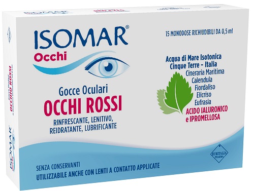 ISOMAR OCCHI ROSSI GOCCE OCULARI ACIDO IALURONICO 0,20% 15 FLACONCINI - Farmapre