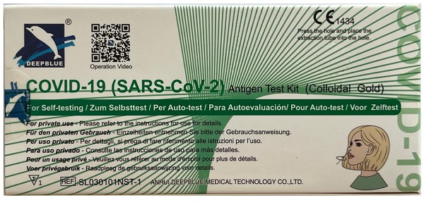 TEST ANTIGENICO RAPIDO COVID-19 DEEPBLUE AUTODIAGNOSTICO RILEVAZIONE QUALITIVA ANTIGENI SARS-COV-2 IN TAMPONI NASALI 1 PEZZO - Farmapre