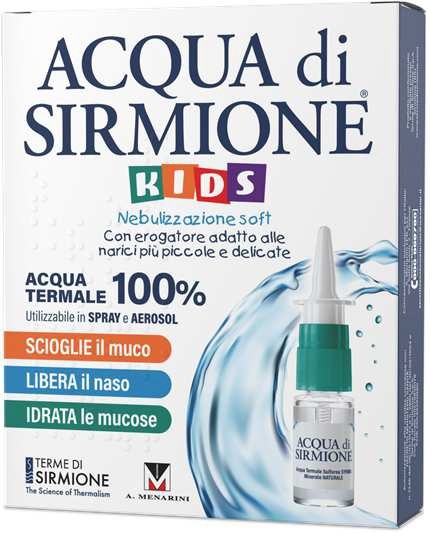 ACQUA DI SIRMIONE KIDS NEBULIZZAZIONE SOFT ACQUA TERMALE 100% 6 FLACONCINI PLURIDOSE DA 15 ML - Farmapre