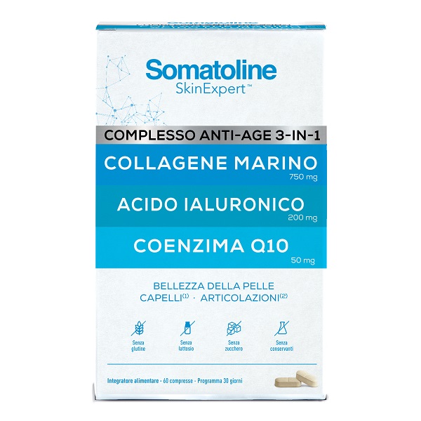 SOMATOLINE COMPLESSO ANTI AGE 3IN1 60 COMPRESSE SENZA GLUTINE SENZA LATTOSIO - Farmapre