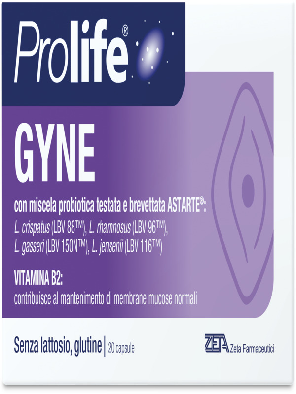 PROLIFE GYNE 20 CAPSULE CON MISCELA PROBIOTICA TESTATA E BREVETTATA ASTARTE - Farmapre