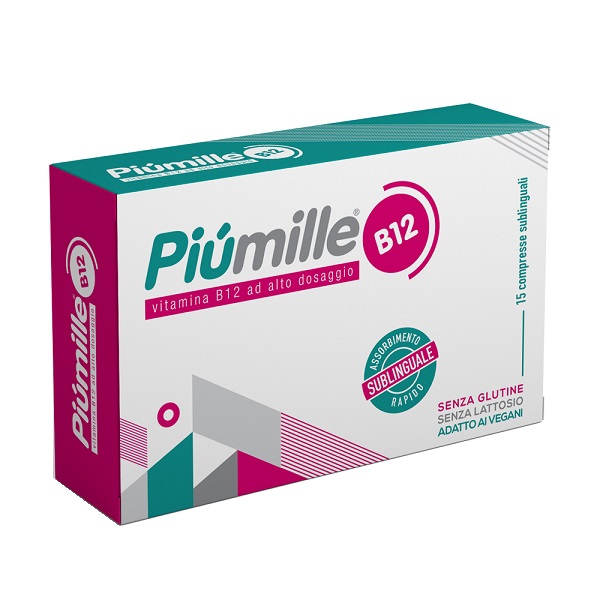 PIUMILLE B12 15 COMPRESSE SUBLINGUALI 0,080 G SENZA GLUTINE  SENZA LATTOSIO CON EDULCORANTE - Farmapre
